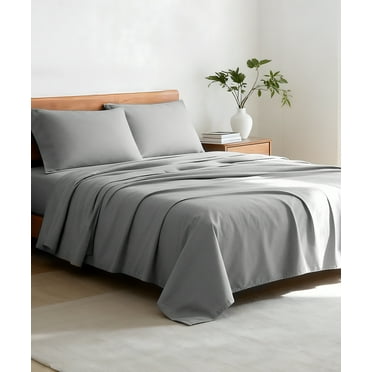 YGXNEWER Full Size 4 Piece Sheet Set, Comfy Breathable Cooling Bed Sheets Set, Hotel Luxury Bedding, Deep Pockets, Ultra-Soft, Wrinkle Free, Grey