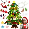 thumbnail image 1 of 2025 New Felt Christmas Tree for Toddlers, Everized Felt Tree, Montessori Christmas Tree Felt with Lights, DIY Holiday Decoration (Style1), 1 of 8