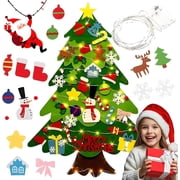 2025 New Felt Christmas Tree for Toddlers, Everized Felt Tree, Montessori Christmas Tree Felt with Lights, DIY Holiday Decoration Style1
