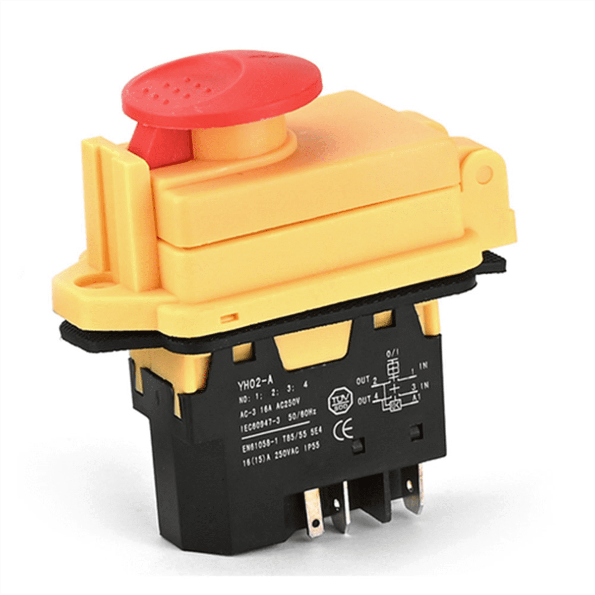 YH02-A Electromagnetic Switch 250V 16A 5PIN Start Push Button for ...