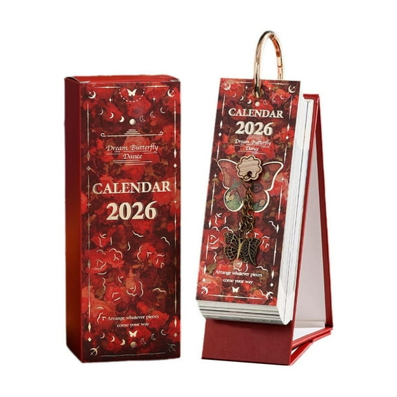 YHAICO Advent Calendars 2025 Advent Calendars for Kids Vintage Oil Painting 2026 One-way Calendar Desktop Small Decoration Countdown Plan Desk Calendar Base Bronzing