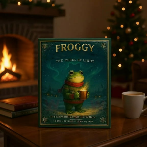 YHAICO Advent Calendars for 2025 Froggy Christmas Countdown The Rebel of Light 2D Flat Acrylic Advent Calendar Holiday Countdown Gift Christmas Calendar for Families A Gentle Call