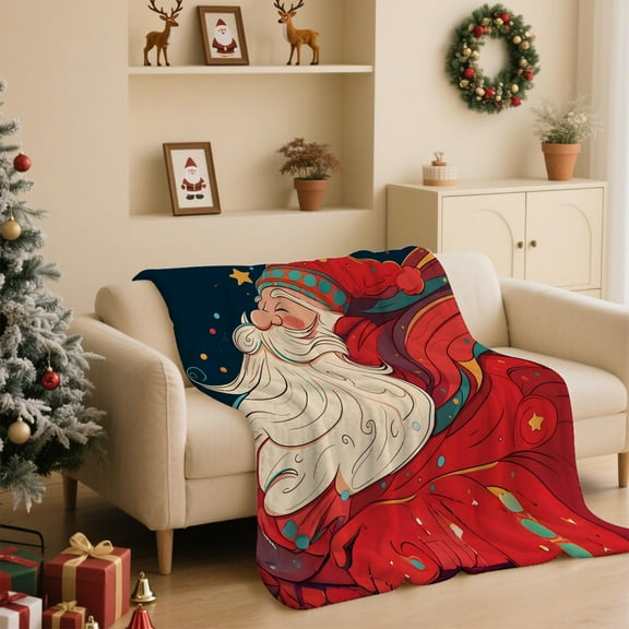 YHAICO Bed Blankets Blankets Twin Size Christmas Print Blanket Comfortable and Soft Flannel Blanket Merry Christmas Blanket Suitable for Bedroom Sofa Christmas Decoration 130X100cm