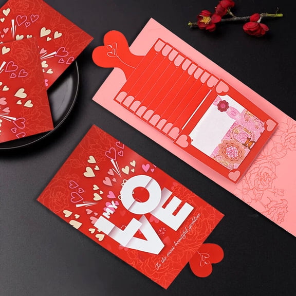 YHAICO Chinese New Year Red Envelopes,Red Envelopes Chinese New Year Decorations Pull-Out Red Year 2026 Year Of Friend's Birthday Red Packet With 10 Card Slots Thousand Yuan