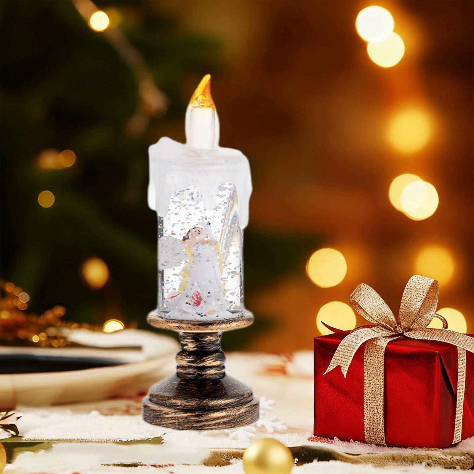 YHAICO Christmas Table Decorations Under 15 Battery Operated Flameless