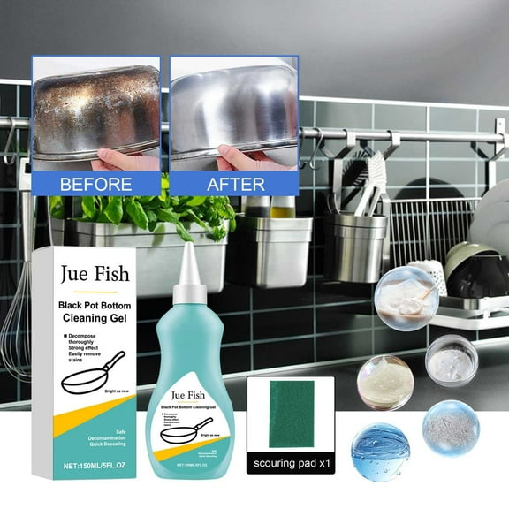 YHAICO Clean Kitchen Oil Stains Spray Powerful Dry Cleaning Agent Bottom Cleansing Gel Bottom Cleaner Pot Rust Cleaner 150ml