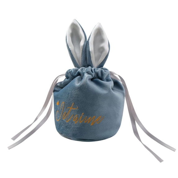 YHAICO Easter Basket Buckets Easter Basket Rabbits-Shaped Gift Baskets for Spring Theme Party Favors(Macron Color) Easter Velvet Bag,Easter Candy Bag Easter Decorative Bag