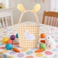 thumbnail image 1 of YHAICO Easter Candy Bag Candy Bag Easter Gifts Bags Egg Storages Cute Cookies Beach Storage for Holiday Picnic Easter Mood Decoration Cute Plaid Basket with Rabbits Ears, 1 of 6