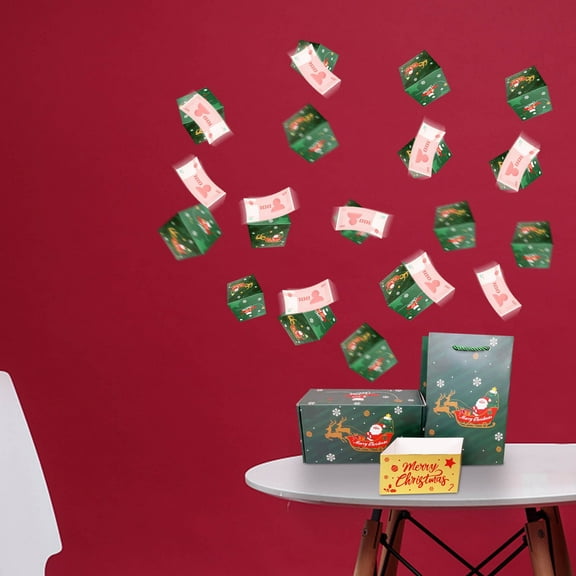 YHAICO Exploding Surprise Box Xmas Santa Gift Box Surprise Gift Box Green Bouncing Money Box