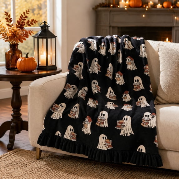YHAICO Extra Large Halloween Blanket 180x200cm - Jumbo Soft Fleece Throw for King Bed, Cozy Plush Flannel for Women, Festive Home Decor