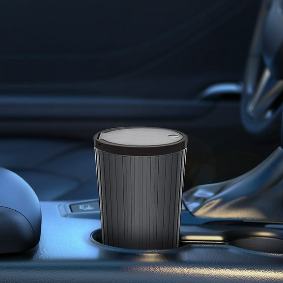 YHAICO Garbage Cans for Kitchen Under Sink Plastic One Click Open Lid Easy To Clean 551ml Small Can Mini Storage Box for Car Cup Black