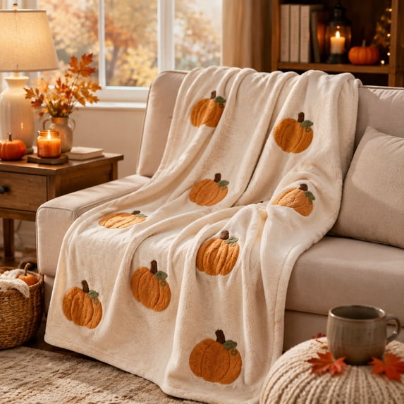 YHAICO Halloween Throw Blanket 150x200cm - Soft Plush Fleece for Queen Bed, Cozy Halloween Decorative Blanket for Sofa, Warm Flannel for Women