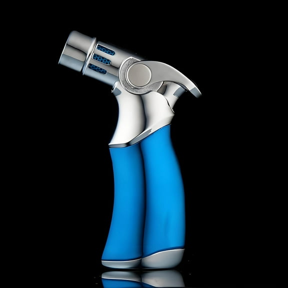 YHAICO Lighter Lighter Fluid Refill High End Metal Windproof Lighter Quadruple Blue Flame Mugwort Straight Forward Lighter