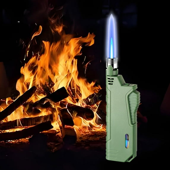 YHAICO Lighters Pack Lighter Fluid Refill Retractable Pull Rod Lighter Outdoor Camping Igniter Visual Window Inflatable Windproof Lighter