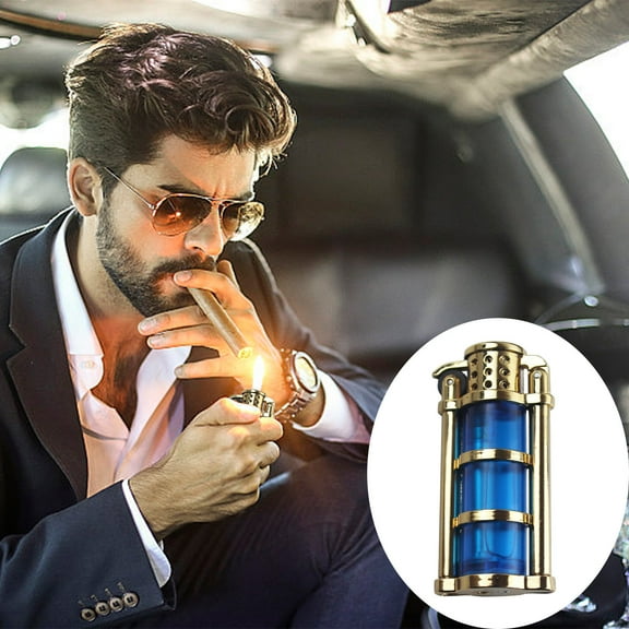 YHAICO Lighters Pack Lighter Fluid Refill Transparent Compartment Visible Gas Window Direct Charging Lighter Personality Multi Color Gas Compartment Red Blue Flame Lighter