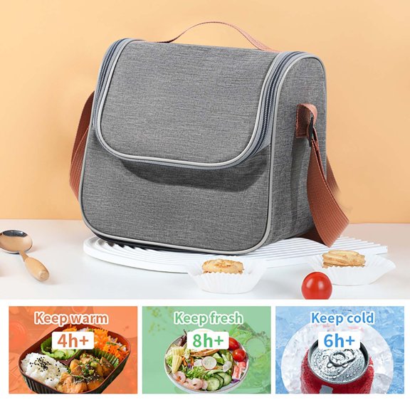 YHAICO Lunch Box Bags Large Capacity Corduroy Lunch Tote Bags Adult Lunch Tote Teacher Nurse Work Picnic Beach with Adjustable Shoulder Strap