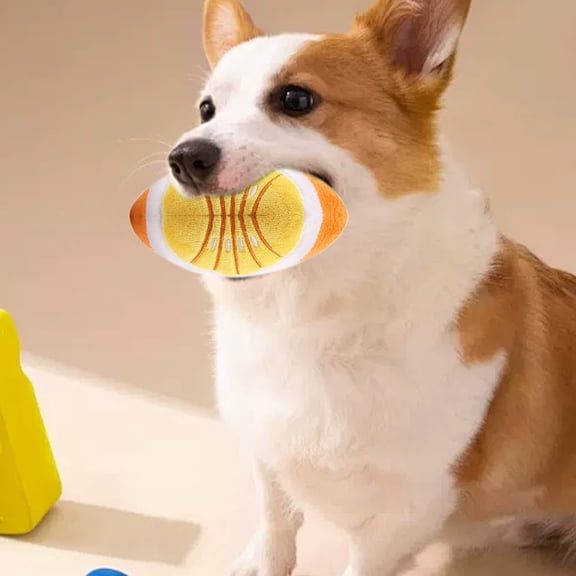 YHAICO No Stuffing Orange Dog Toy Mess-Free Indestructible Design Durable Stitched Pet Toy for Aggressive Chewers, Soft Squeaky Plush for Puppies