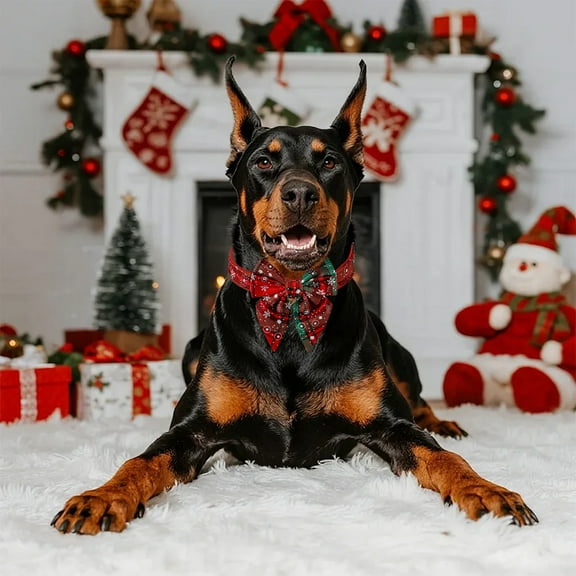 YHAICO Pet Collars for Dogs Pet Collars for Small Dogs Pet Ball Collars with Bows Are Suitable for Christmas and Winter Holiday Decorations for Small and Medium-sized Dogs