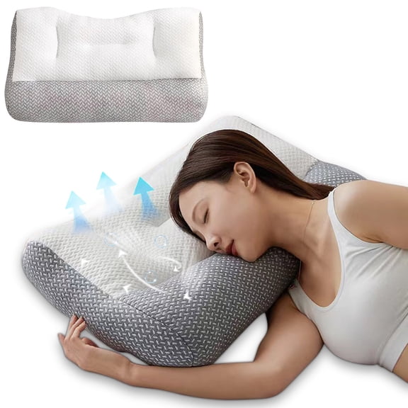 YHAICO Pillow Pillows King Size Neck Support Traction Pillow with Washable Insert,Medium Size 40x60cm【Folded for Shipping】