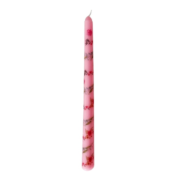 YHAICO Print Taper Candle Dripless Candlesticks,French Long Rod Printing Candle,Spring Wildflowers Taper Candles Wildflowers Floral Decorative Burning Candles