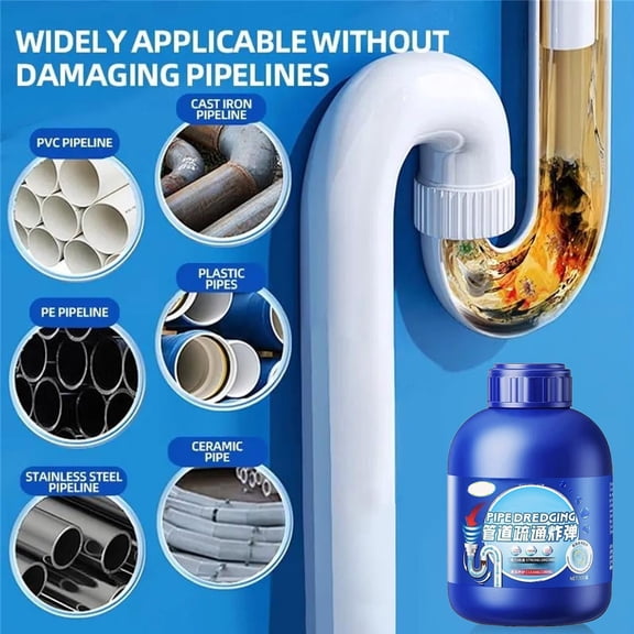 YHAICO Professional Strength Pipe Dredging Formula Strength Drains Cleaner Kitchen Drain Unclogger 300g