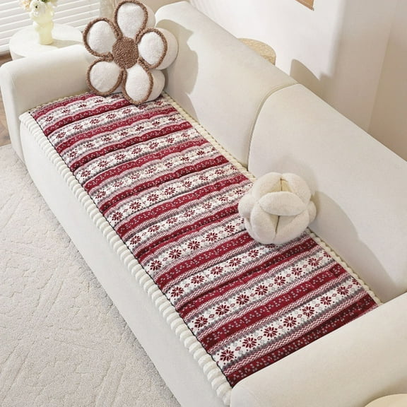 YHAICO Sofa Protector & Thickened Plush Couch Covers 56x27.56in Thick Warm Fuzzy Sectional Sofa Covers for Cushion Couch Sofa L Sharped Sofa Non Slip Slipcover,Furniture Protector Covers for Pets