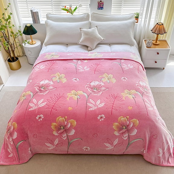 YHAICO Soft Queen Size Blanket Reversible Cream Blanket Winter Thick Milk Velvet Blanket Nap Conditioning Blanket Flannel Blanket