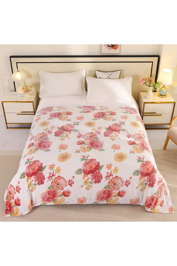 Soft Warm Flannel Blanket Reversible Cream Blanket Winter Thick Milk Velvet Blanket Flannel Blanket As Birthday Gifts Family Wedding Souvenir Blankets