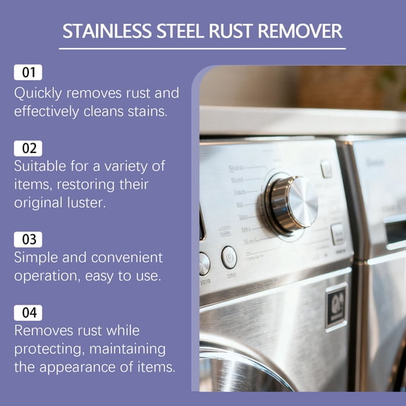 YHAICO Stainless Steel Rust Remover Powerful Black Grime Kitchen Grease Cleaner Multi-Purpose Descaler Pot Bottom Scrub Polishing Cleaner Household Kitchen Cleanin