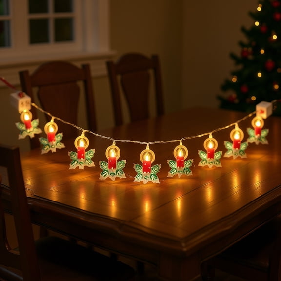 YHAICO String Lights Outdoor LED String Lights Twinkly String Lights Christmas Decoration Party Supplies Iron Santa Claus Snowman LED String Lights Christmas Ambiance Lights