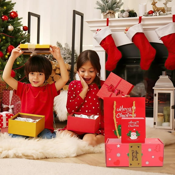 YHAICO 10pc Surprise Gift Box Explosion,2025 Newly Surprise Gift Box Set,Red Bouncing Money Box Cash Explosion Gift Box for Present Christmas Party Supplies