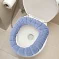 thumbnail image 1 of YHAICO Toilet Seat Elongated Toilet Seat Cover Toilet Seat Cushion Winter Thickened Toilet Seat Knitted Toilet Seat Cushion Washable Household Toilet Seat, 1 of 5