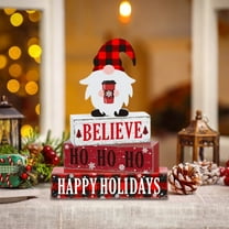 YHAICO Tray Decor Trail Mix Veggie Trays Christmas 4 Piece Wooden Layered Wood Tray Decorative Ornament Farmhouses Countrys Dining Table