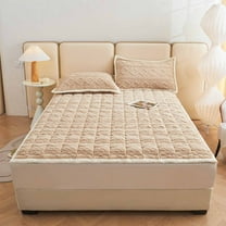 YHAICO Twin Mattresses Mattress Queen Size 47 Inch Pad Foldable Warm Mattress Flannel Mattress Khaki