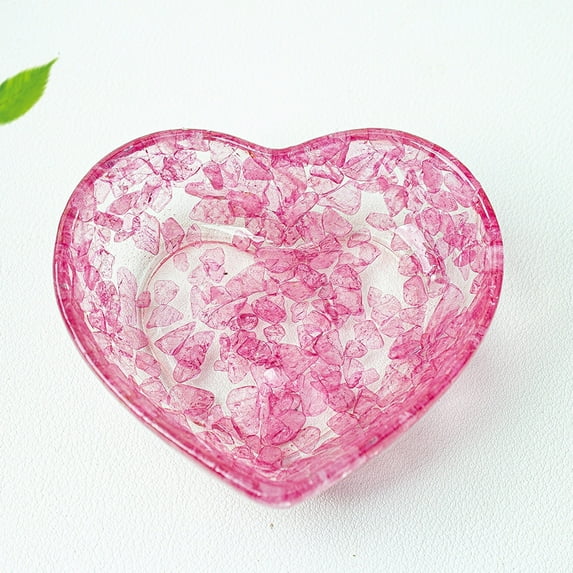 YHAICO Valentine's Day Decoration Couples Valentine'S Day Gifts Birthday Gift for Men Heart Shaped Resin Bowls Transparent Bowl with Beautiful Patterns