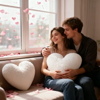 YHAICO Valentine's Day Fluffy Pillow Soft Heart Shaped Pillow Angel Cute Pillow Heart-shaped Pillow Valentine's Day Decorative for Home Bed Couch Heart Shape