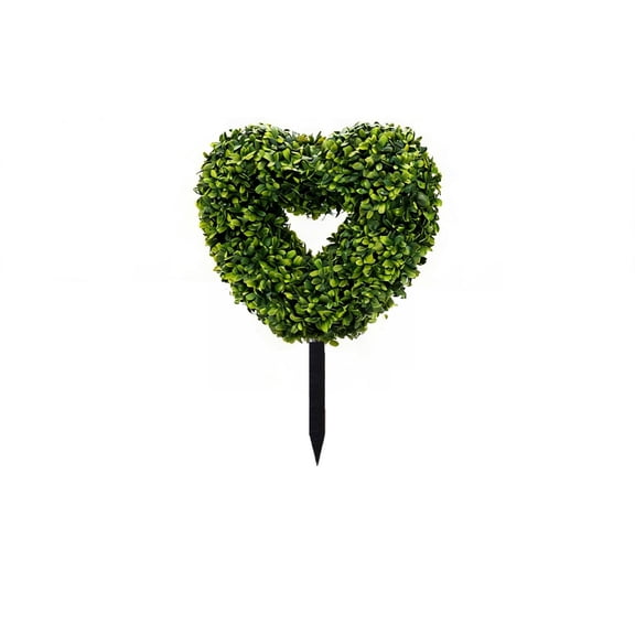 YHAICO Valentine's Day love simulation plug, Artificial Boxwood Heart Plant ,Heart Shaped Topiary Decoration Ball Trees Valentine's Day Indoor Porch Home Decor