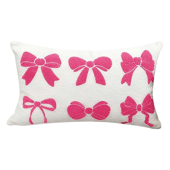 YHAICO Valentines Pillow Cover Holiday Pillow Covers Cute Sofa Valentine's Day Pillowcase Bedroom Throw Pillow Bow Cushion Backrest Pillow 30*50CM