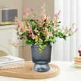 thumbnail image 1 of YHAICO White Plastic Flower Pots Thickened Round Bottom Flower Pot Imitation Glass Transparent Hydroponic Vase Selfs Watering Soils Growing Flower Pot Living Room Flower Lucky Bamboos Bottle, 1 of 6