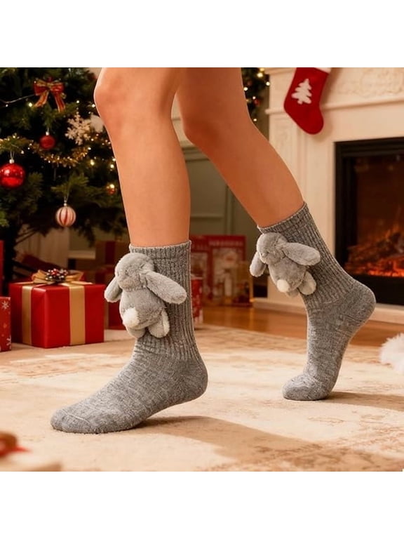 Winter Socks for Men Thermal Mid-calf Socks Grips Socks Socks Cute Bunny Slipper Socks Women Easter Birthday Gift for Women Girls