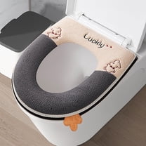 YHAICO Winter Thickened Toilet Seat Toilet Seat Cushion Zipper Model Toilet Seat Household Embroidery Sitting Washer Toilet Seat Cover Cute Washer Toilet Seat