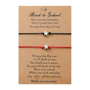 YHAIOGS Bracelets for Women Stack 2PCS Star Bracelet Back To School Gift Bracelet Plus Card Back To School Gifts Bracelet Set for 2 First Day Of School Bracelet Mommy and Me Bracelets for Mother