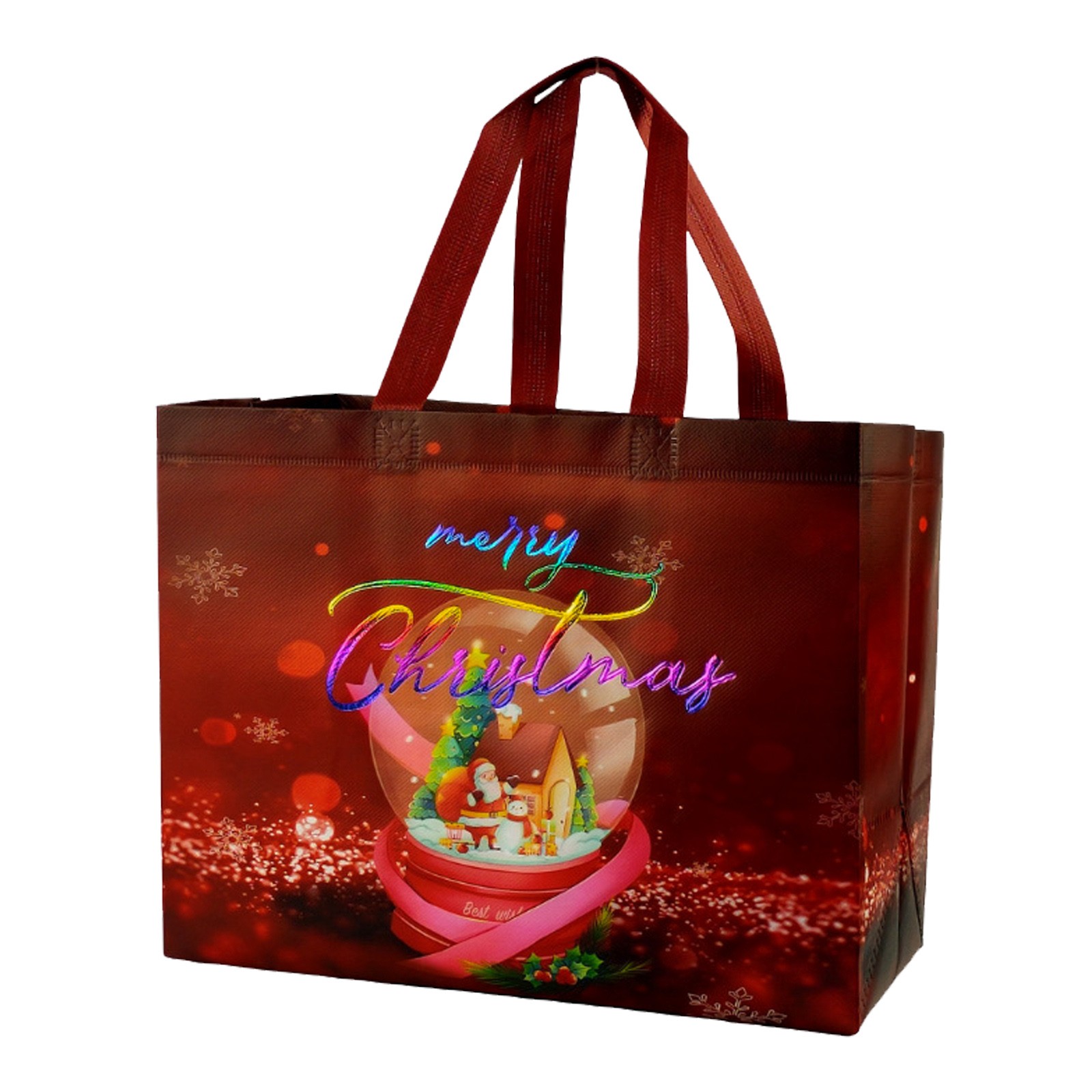 YHAIOGS Christmas Cartoon Coated Non Woven Gift Bag Friendly tote Bag ...