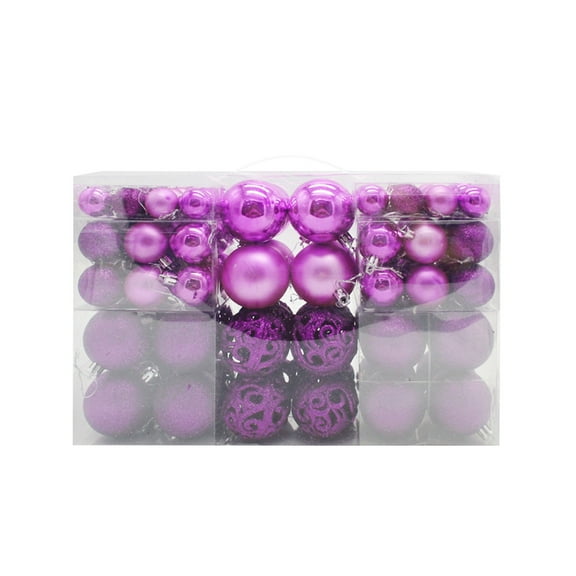 YHAJDS 100PCS Christmas Ball Ornaments 1.18/2.36in Shatterproof Xmas Bulbs Christmas Ornaments Set Xmas Tree Balls Hanging Balls for Wedding Holiday Halloween Party Decor Christmas Wreath Ornaments