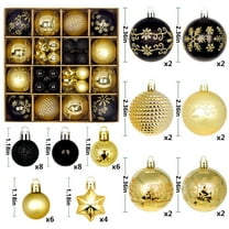 YHAJDS 44PCS Christmas Ball Ornaments 1.18/2.36in Shatterproof Xmas Bulbs Christmas Ornaments Set Xmas Tree Balls Hanging Balls for Wedding Holiday Halloween Party Decor Christmas Wreath Ornaments