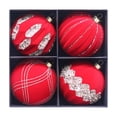 thumbnail image 1 of YHAJDS 4PCS Velvet Christmas Balls 10cm/3.93in Xmas Tree Ornaments Velvet Balls Shatterproof Xmas Bulbs Decorations Ball Sets Christmas Tree Hanging Balls for Wedding Holiday Party Decorations, 1 of 5