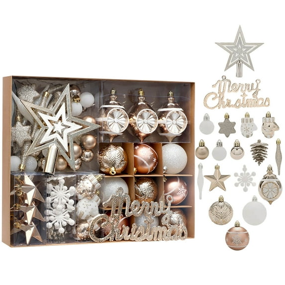 YHAJDS 70PCS Christmas Balls Ornaments Sets, 1.57/2.36/3.15in Colorful Glitter Shatterproof Christmas Tree Balls, Xmas Tree Decorations Hanging Ball for Holiday Wedding Party Decor, Xmas Wreath Decor