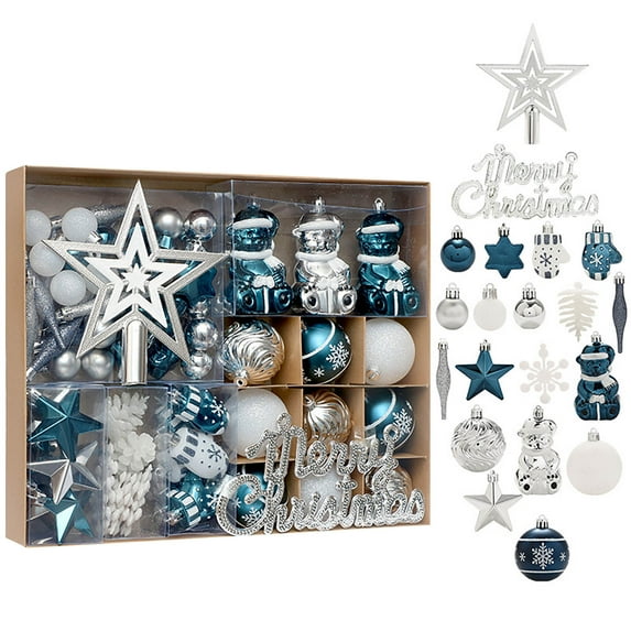 YHAJDS 70PCS Christmas Balls Ornaments Sets, 1.57/2.36/3.15in Colorful Glitter Shatterproof Christmas Tree Balls, Xmas Tree Decorations Hanging Ball for Holiday Wedding Party Decor, Xmas Wreath Decor