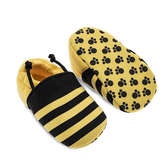 YHAJDS Baby Bee Print Walking Shoes Non Slip Stay On Winter Cotton Booties for Newborn 0-18 Months