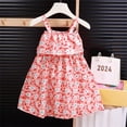 thumbnail image 1 of YHAJDS Baby Girl Sleeveless Dress Floral Print Spaghetti Strap Casual Summer Top, 1 of 3